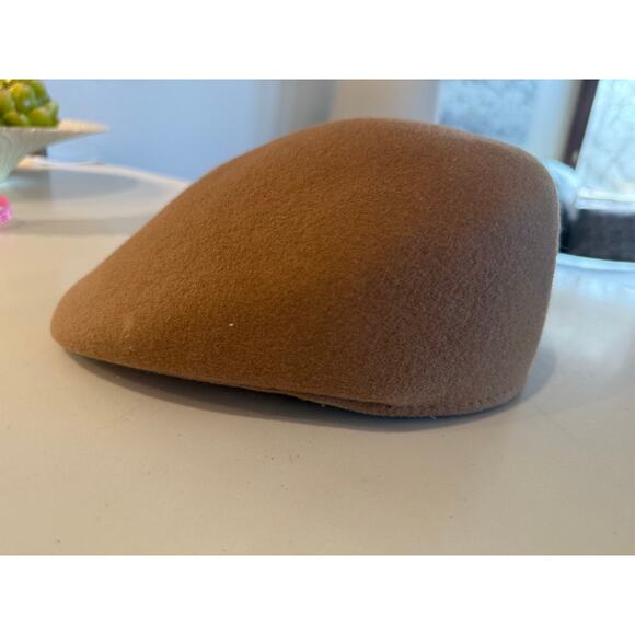 100% Wool Men's Large/X-Large Camel Driving Cap Newsboy Cap - Picture 7 of 8